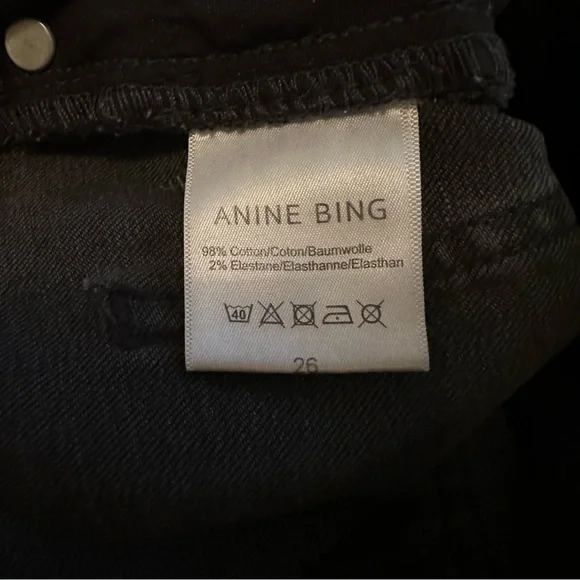 Anine Bing charcoal black distressed skinny jeans - Picture 8 of 8